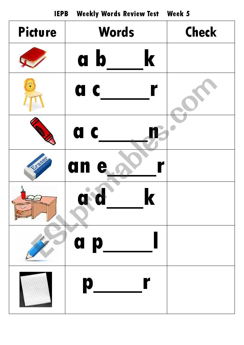 Toy VOC worksheet