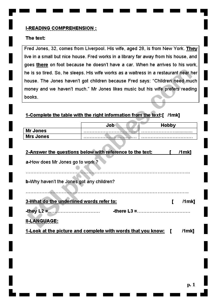 6th form test (tunisian program)