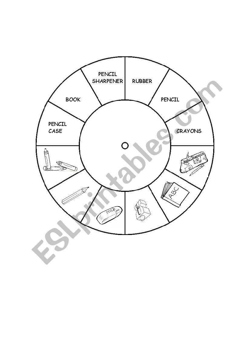 Classroom vocabulary wheel worksheet