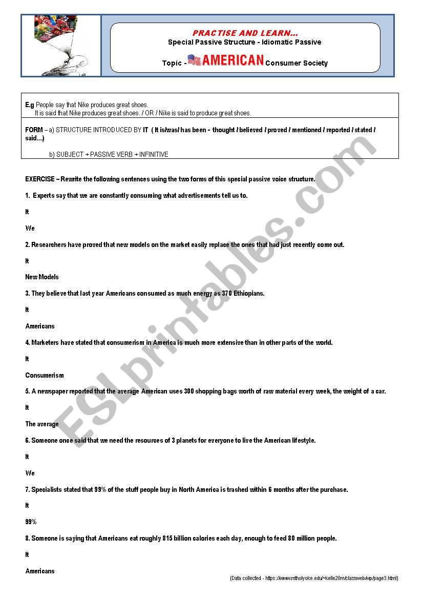 Passive  - Special Structure  - American Consumer Society