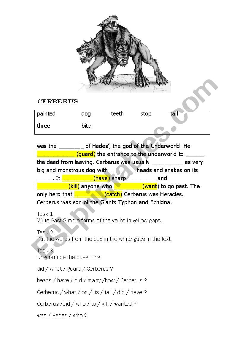 Cerberus - reading and grammar exercise