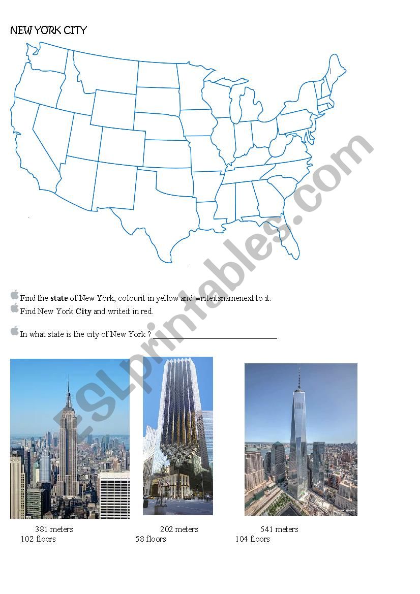 New York City worksheet