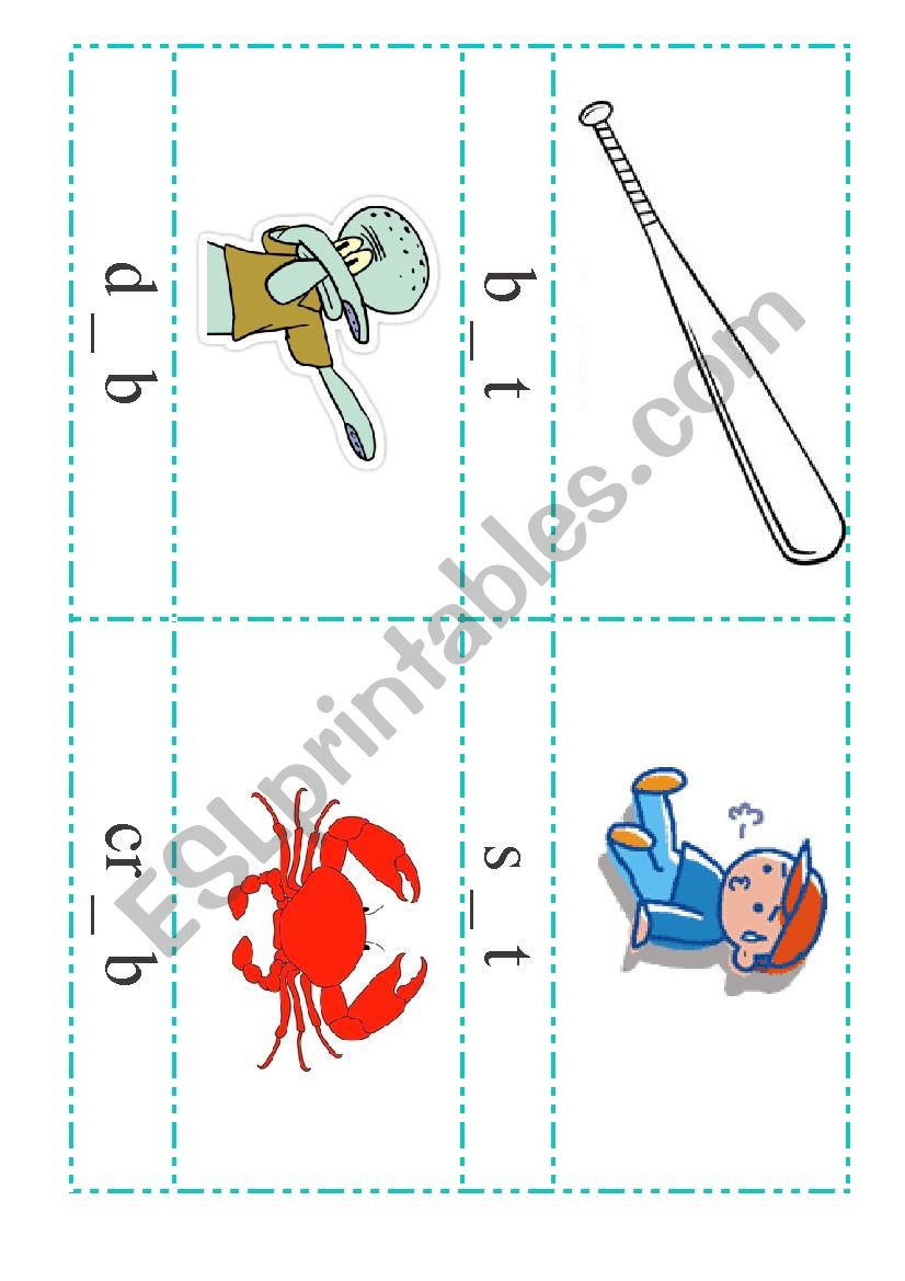 Short  Vowel Words with missing vowels