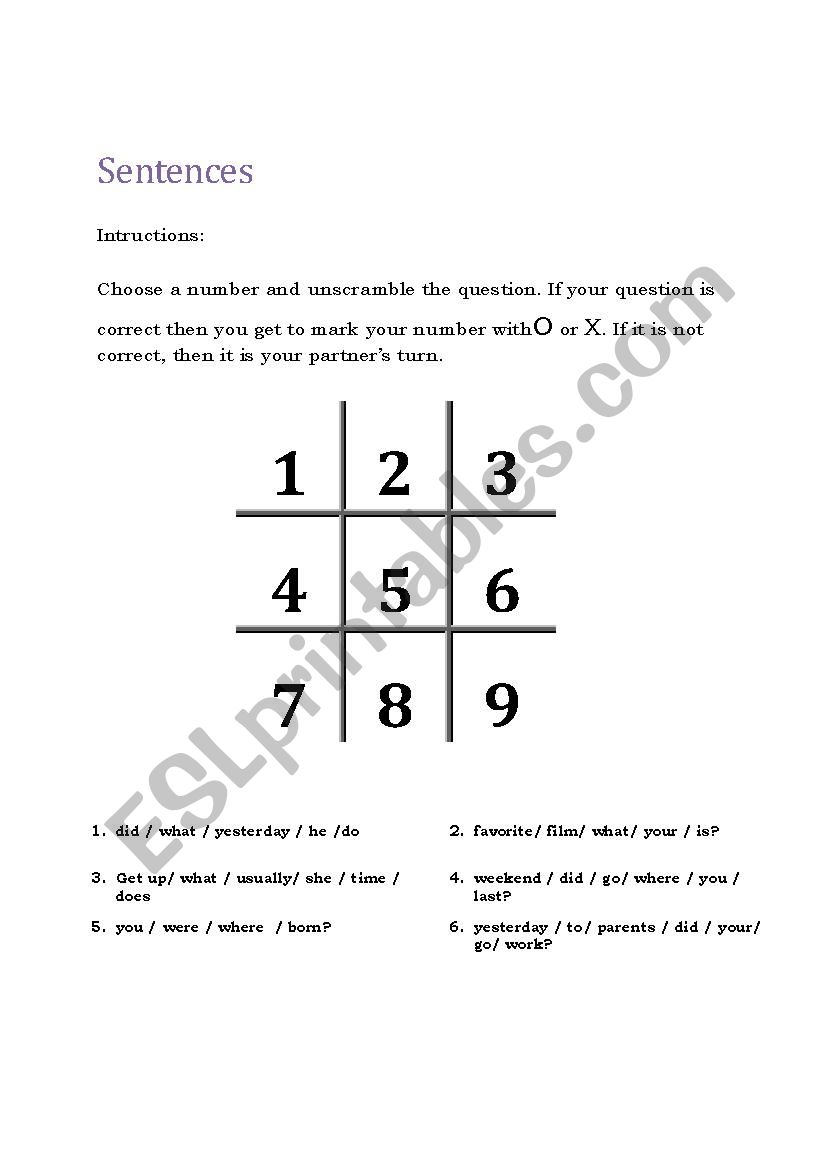 Make questions worksheet