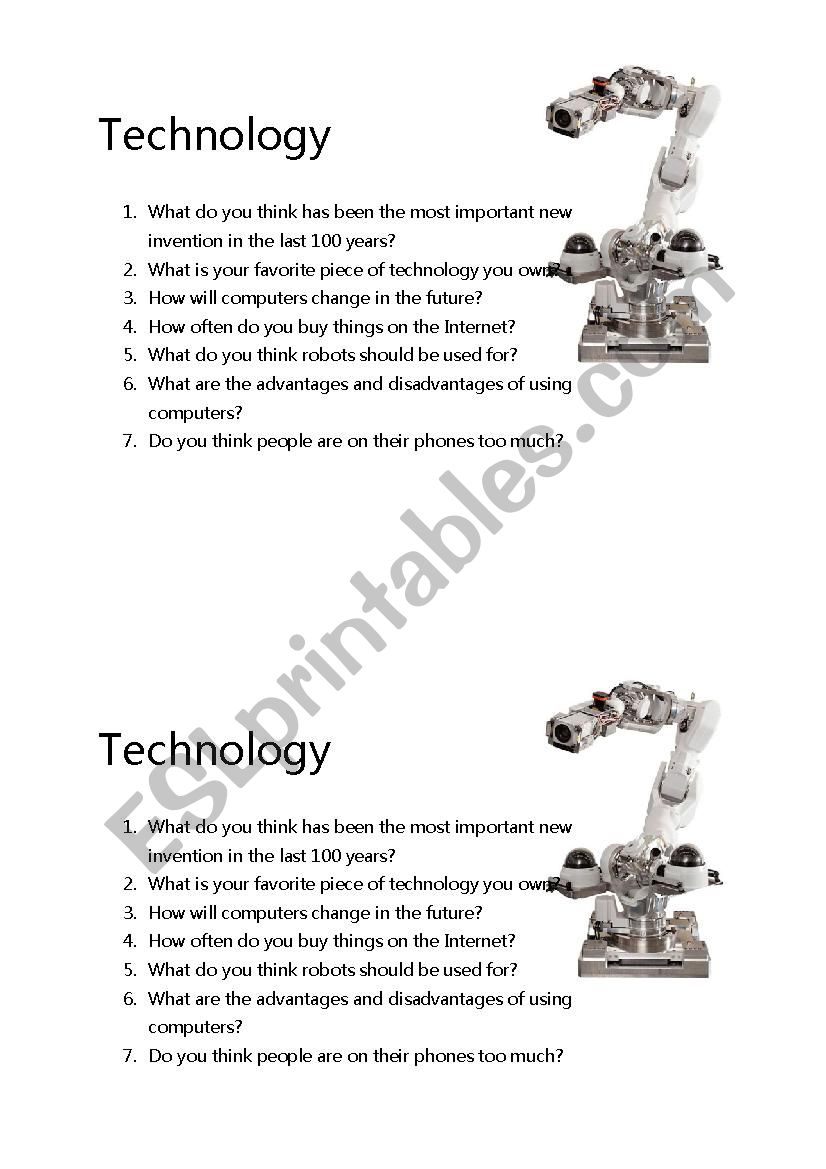 Technology Conversation Questions (B1)
