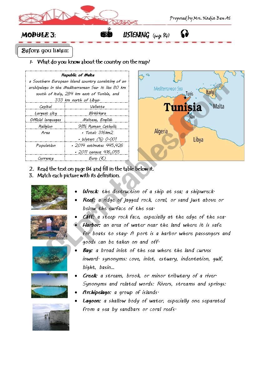 3rd form module3 listening  worksheet