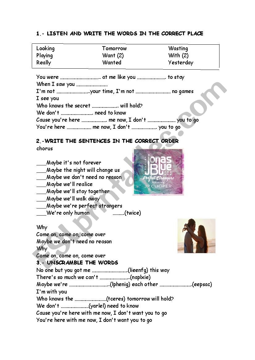 perfect strangers worksheet