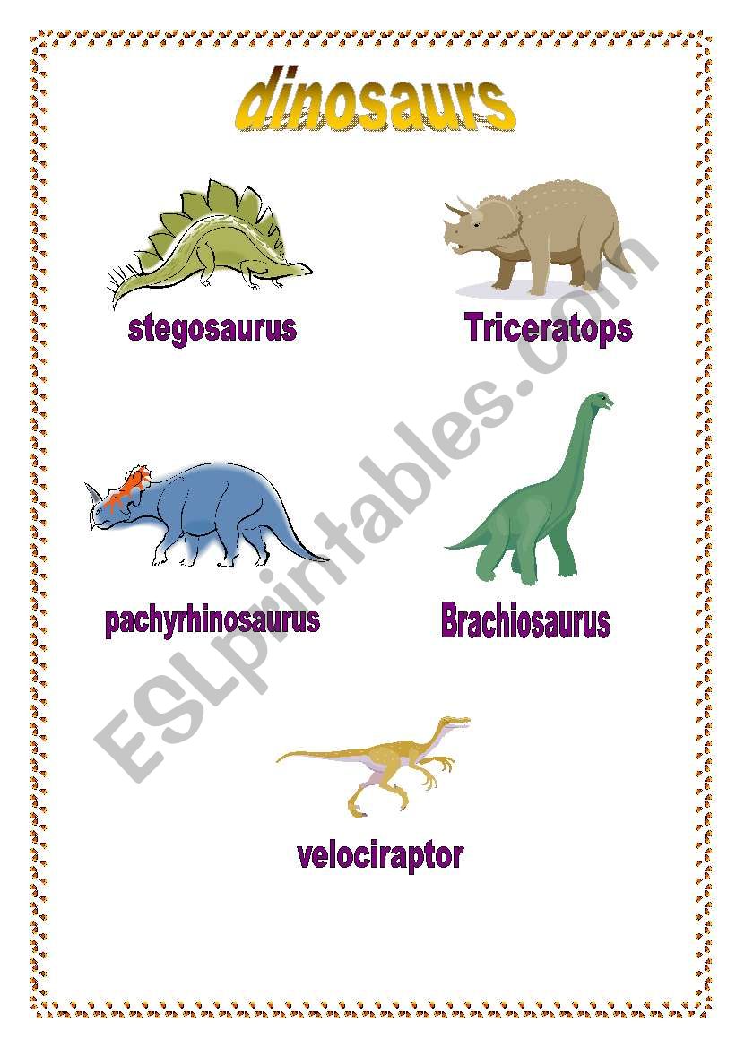 Dinosaurs worksheet