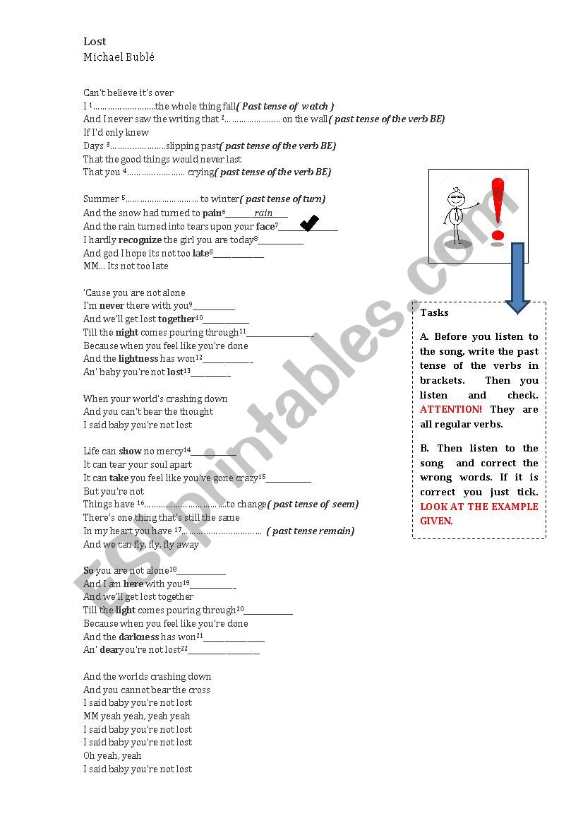 lost worksheet