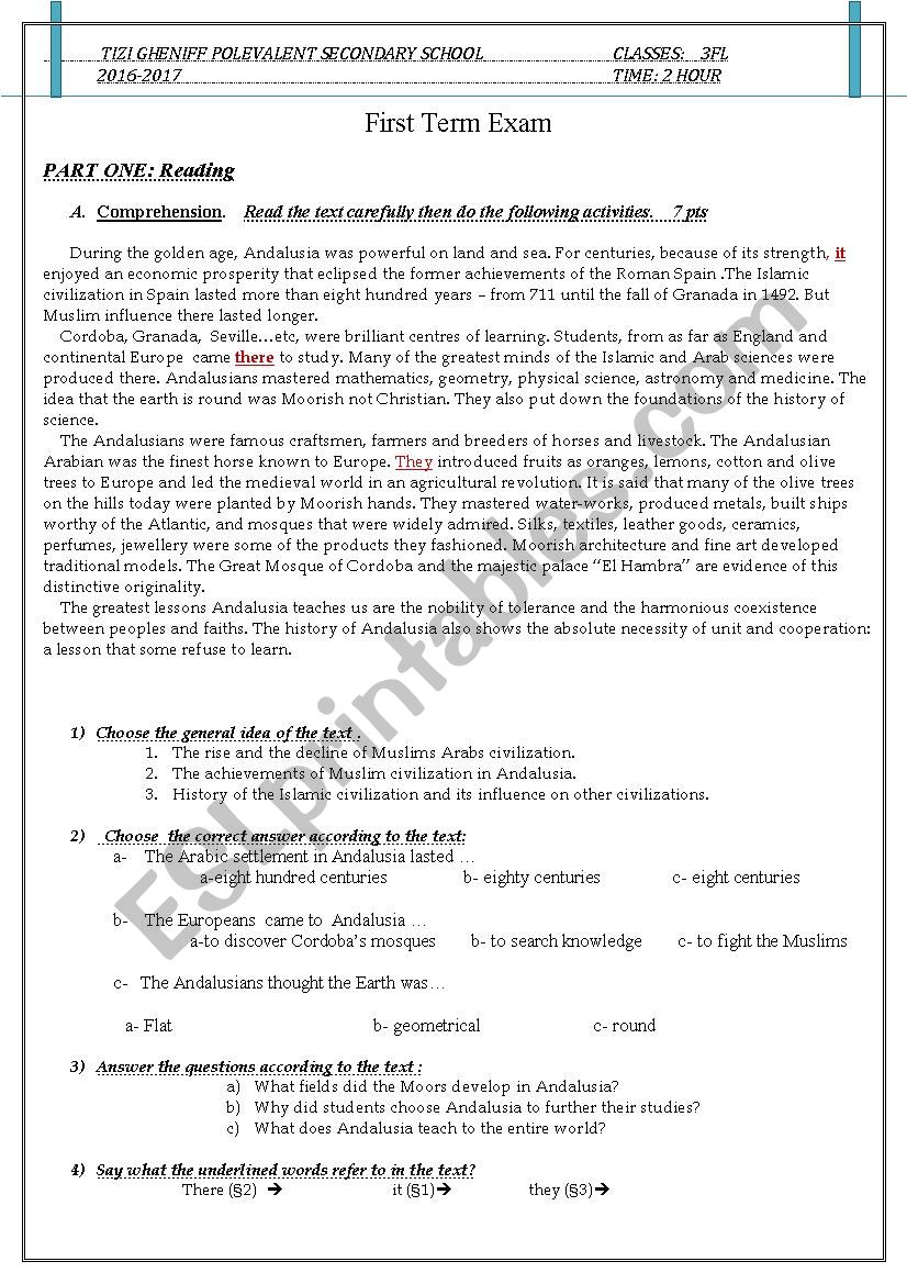 3 FL test  worksheet