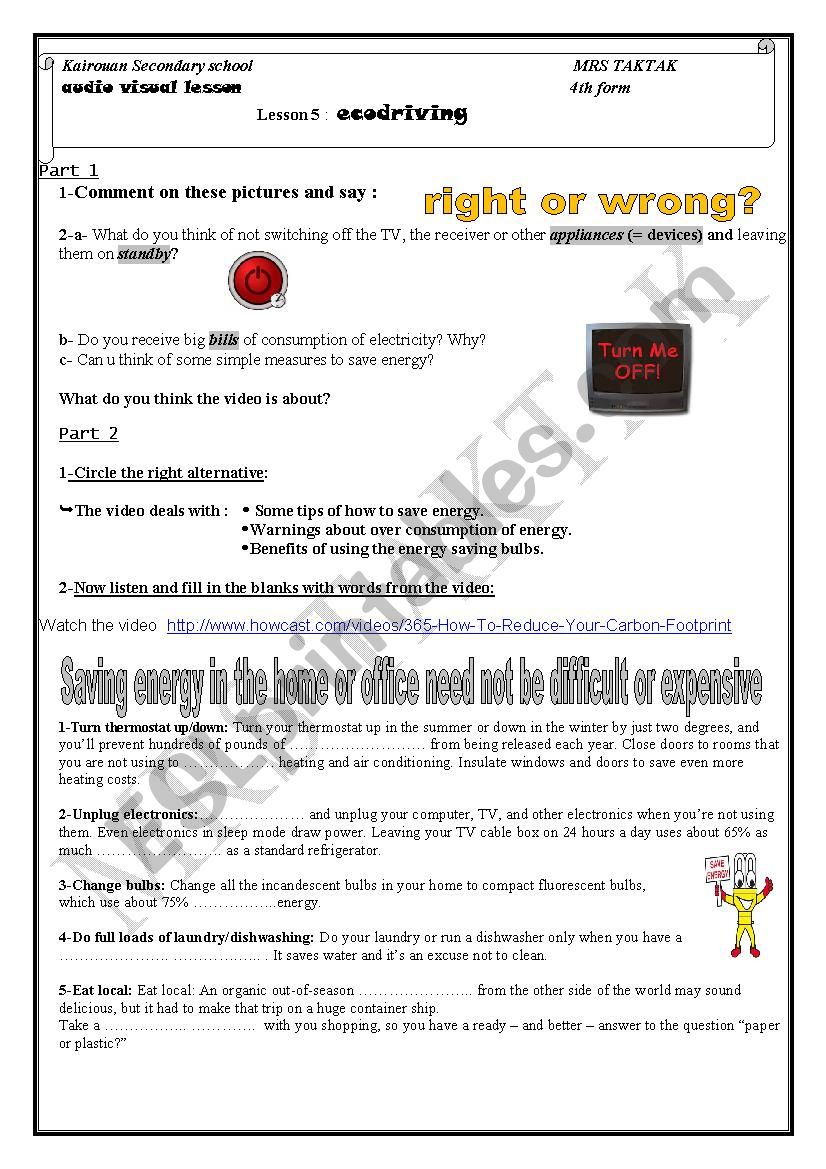 lesson 5 ecodriving how to save energy