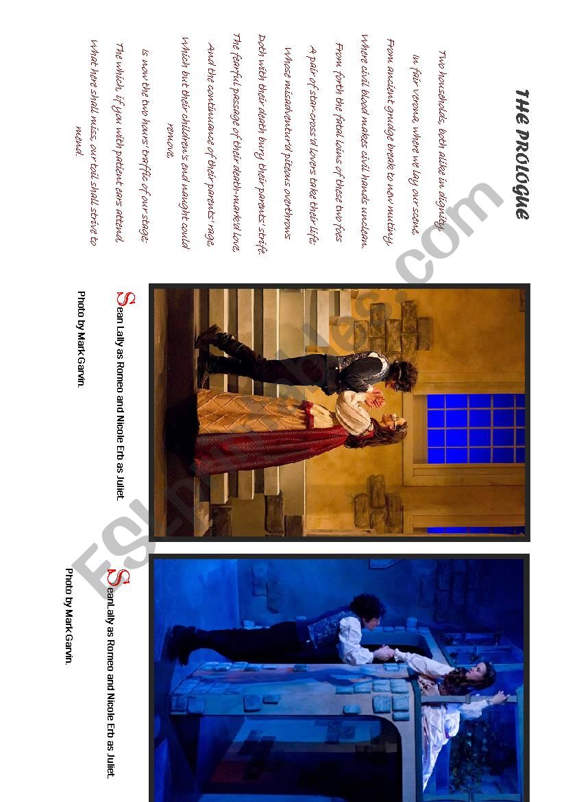 THE PROLOGUE Romeo and Juliet worksheet