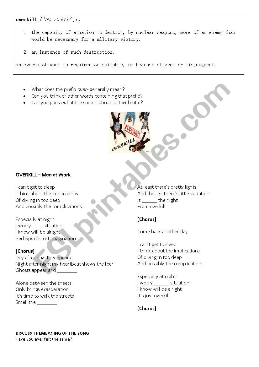 Overkill worksheet
