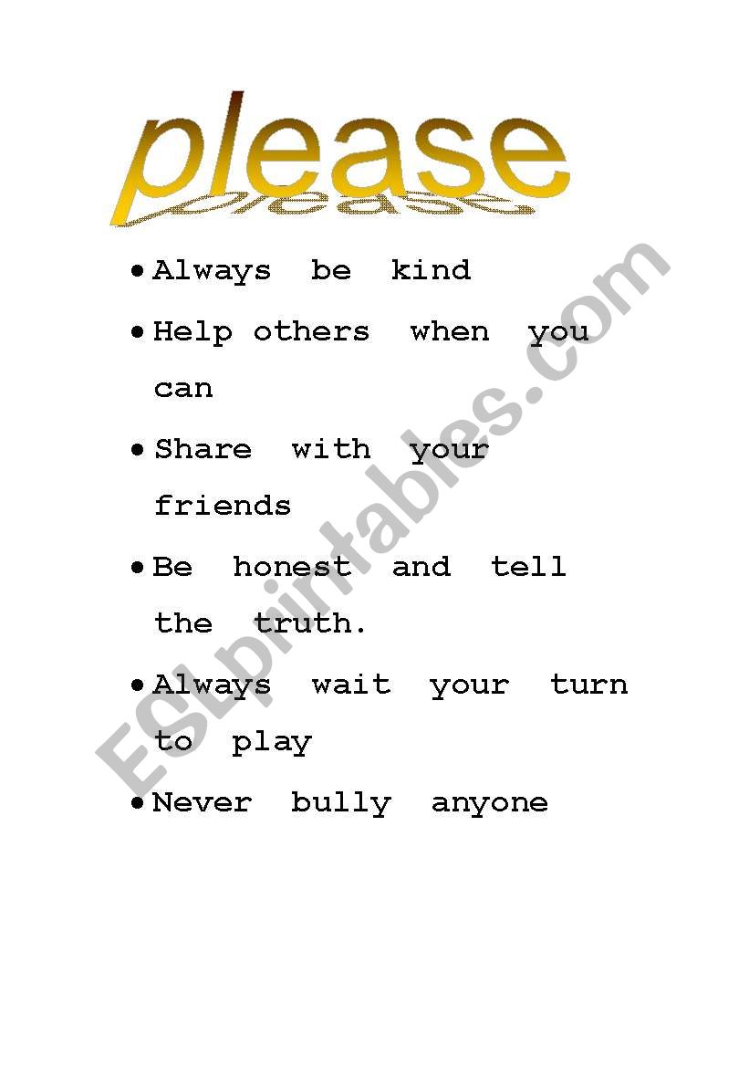 classroom rules worksheet