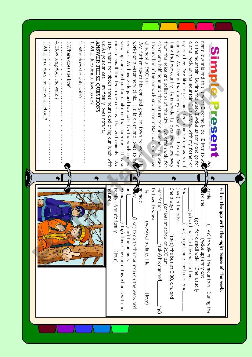 Simple Present Reading  worksheet