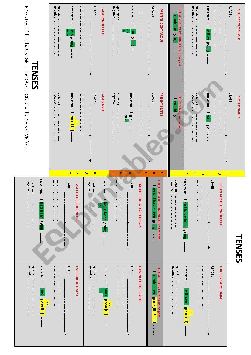 TENSES worksheet