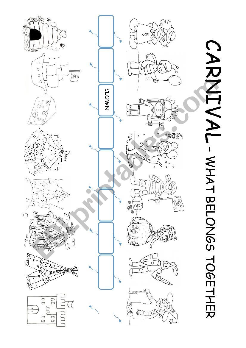 Carnival costumes  worksheet