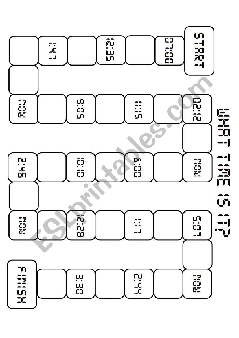 Board Game - What time is it? worksheet