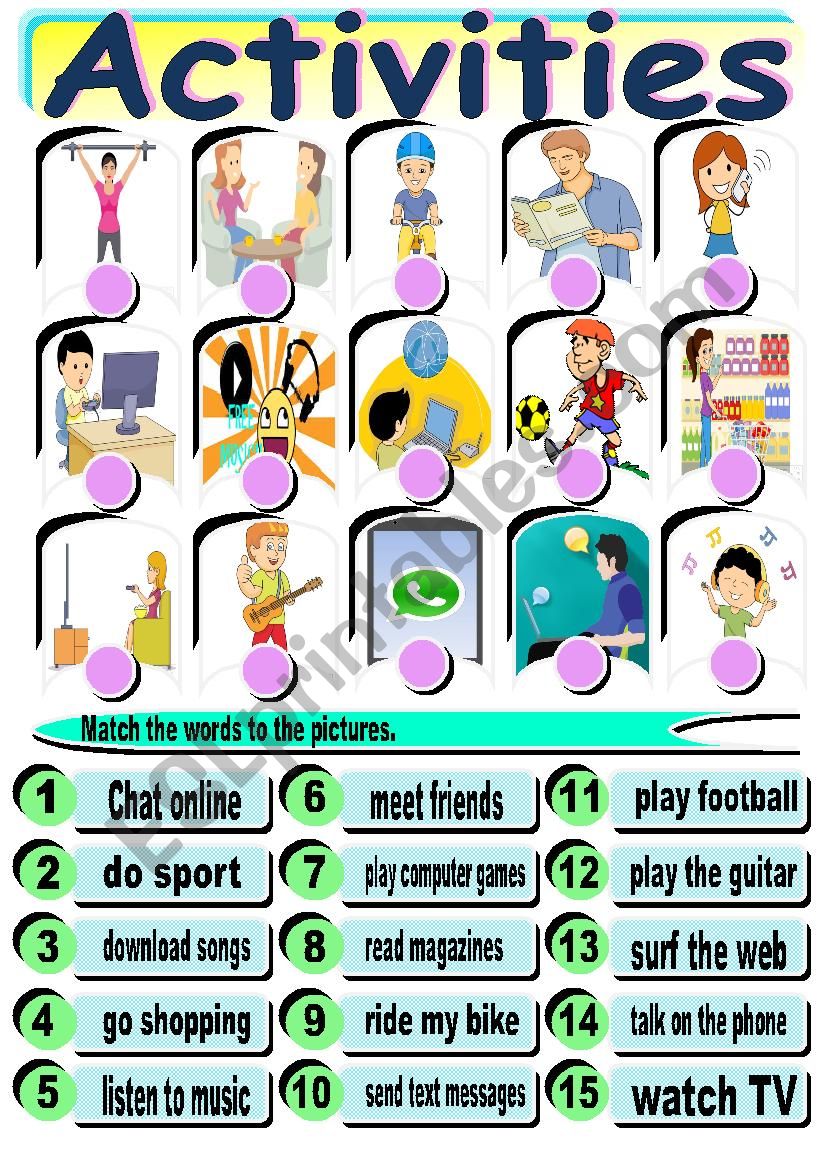 Activities  worksheet