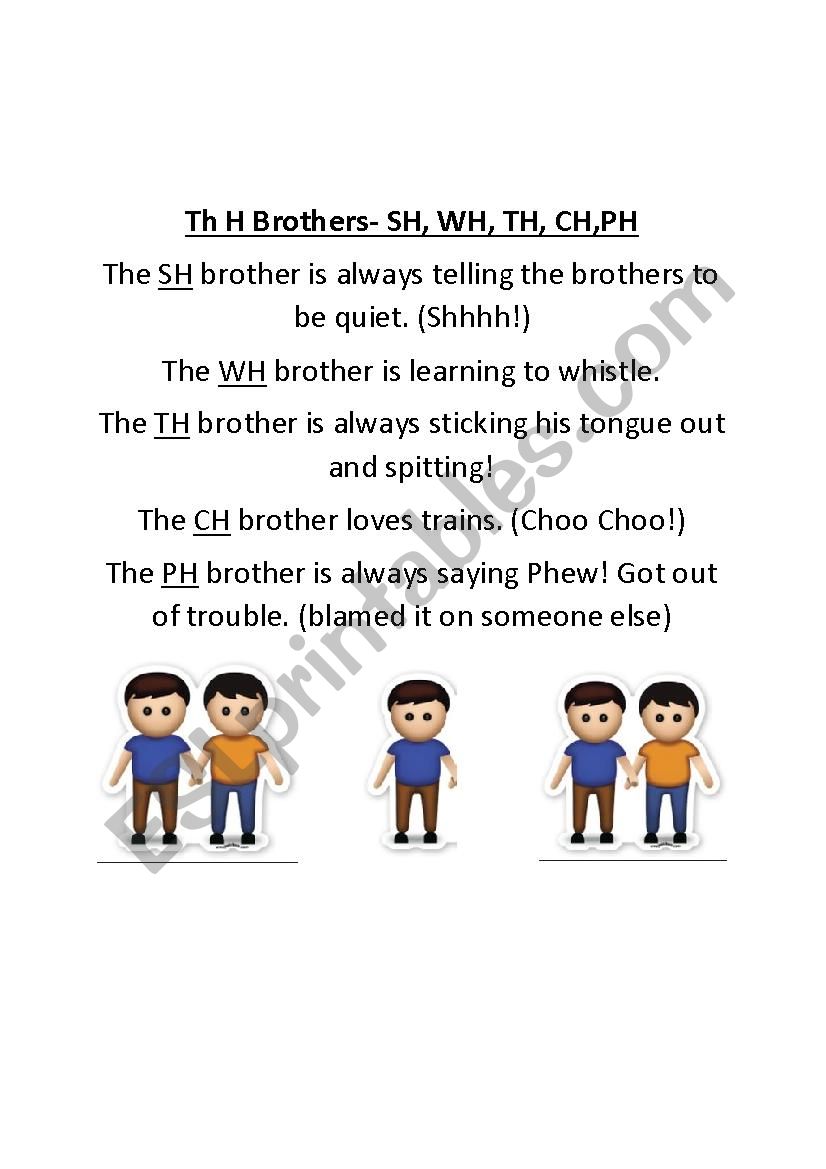 diagraph poem- The H brothers worksheet