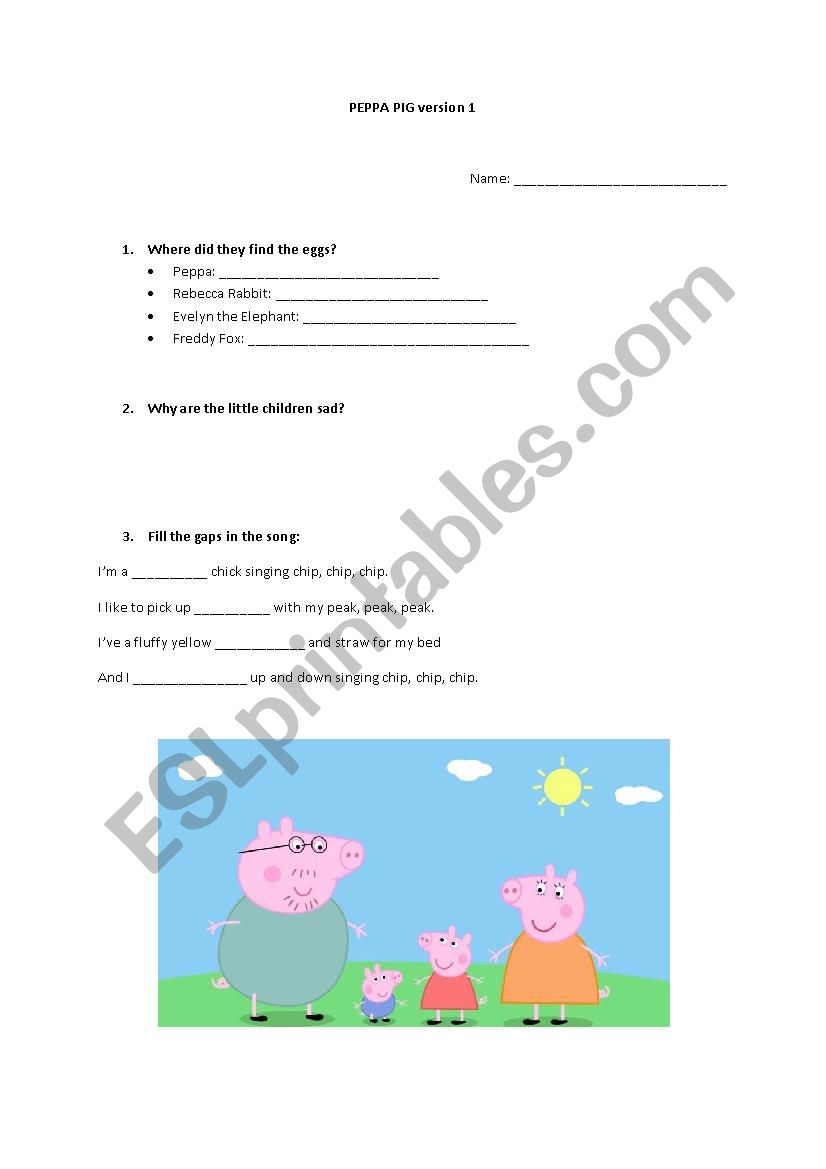 Easter video lesson with Peppa Pig
