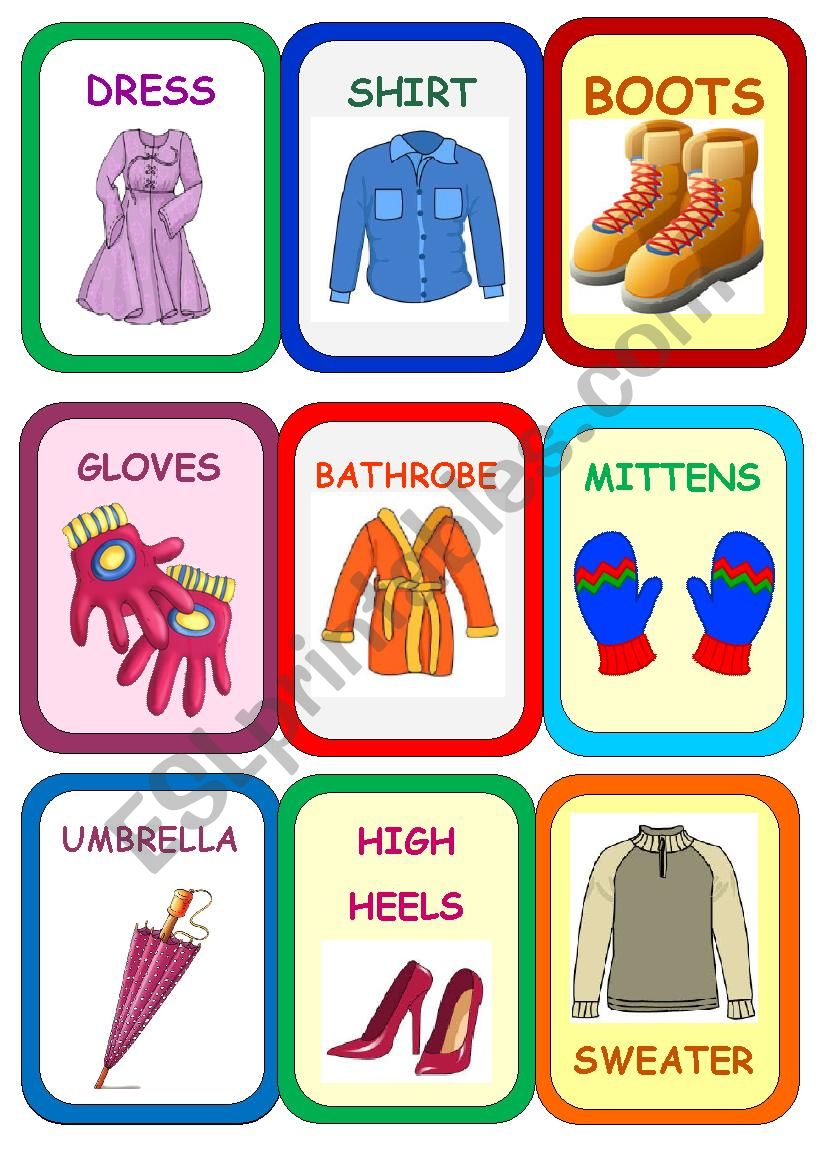 Clothes Super Memory Game 1 worksheet