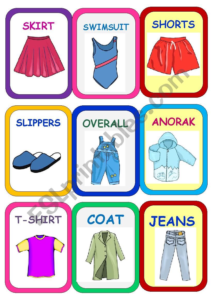 Clothes Super Memory Game 2 worksheet