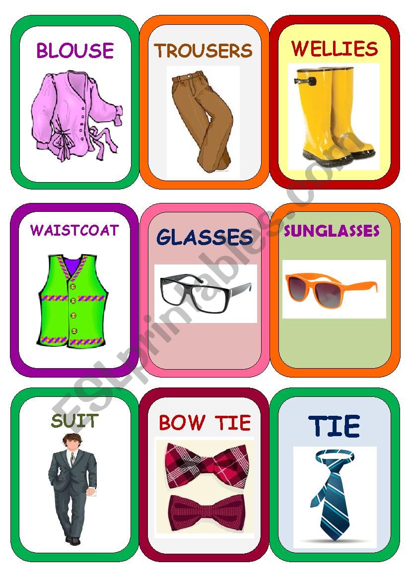 Clothes Super Memory Game 3 worksheet