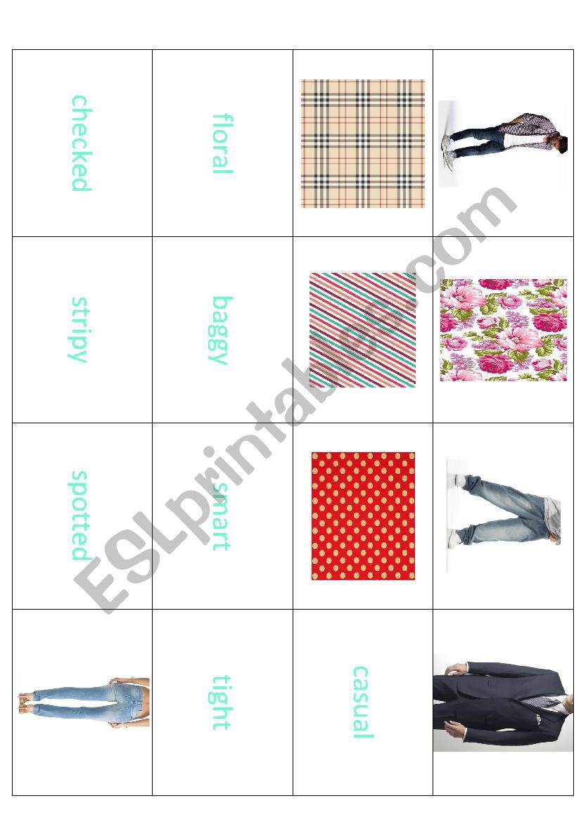clothes patterns worksheet