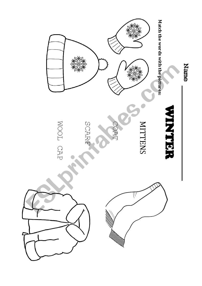 Winter Clothes worksheet