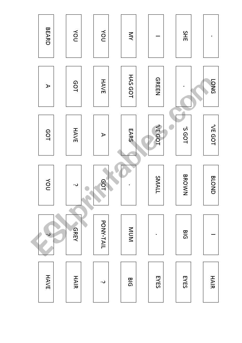 Sentence builder worksheet