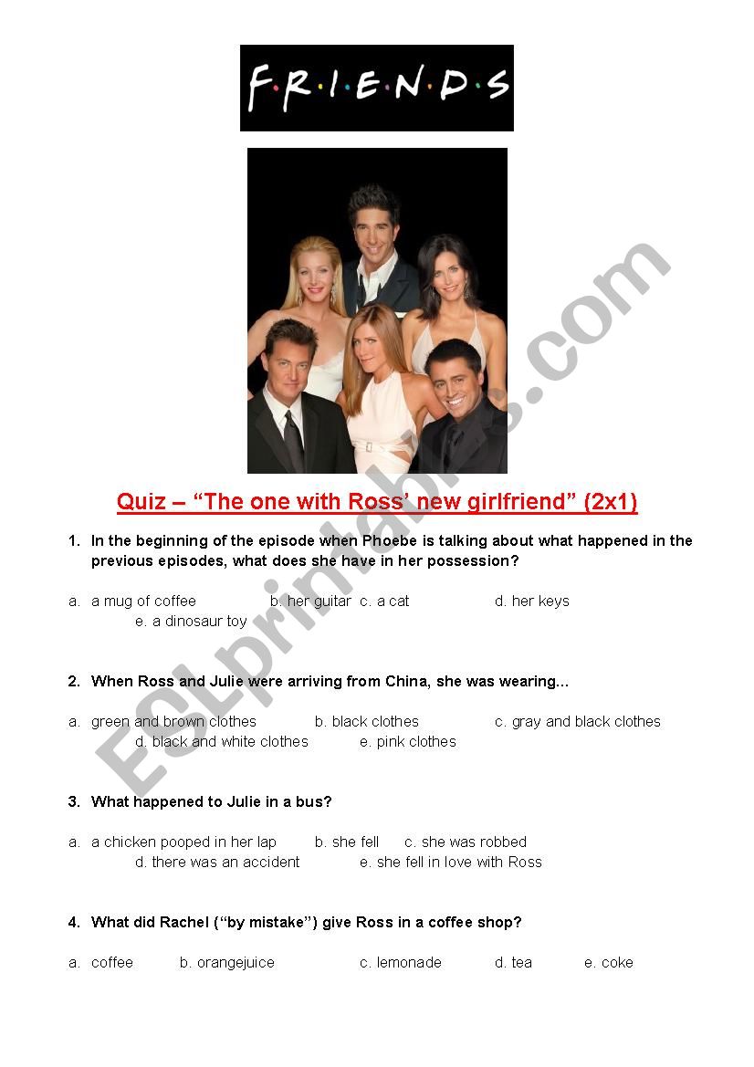 Friends - Sitcom worksheet