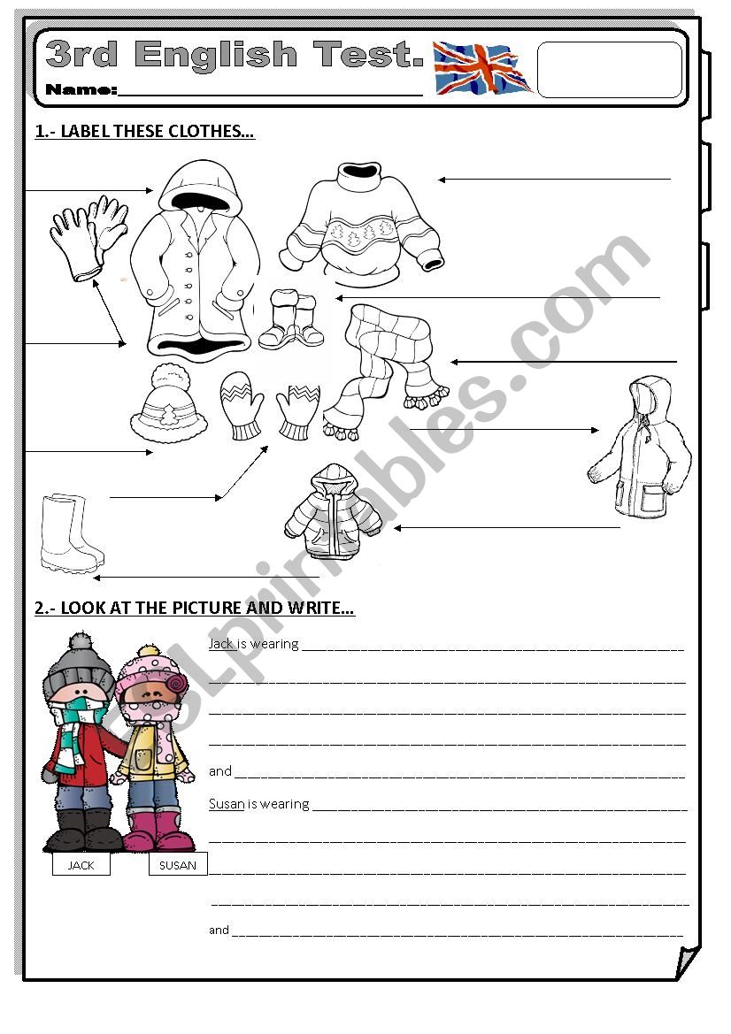 Clothes test  worksheet