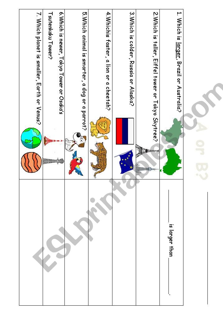 comparative and superlative worksheet