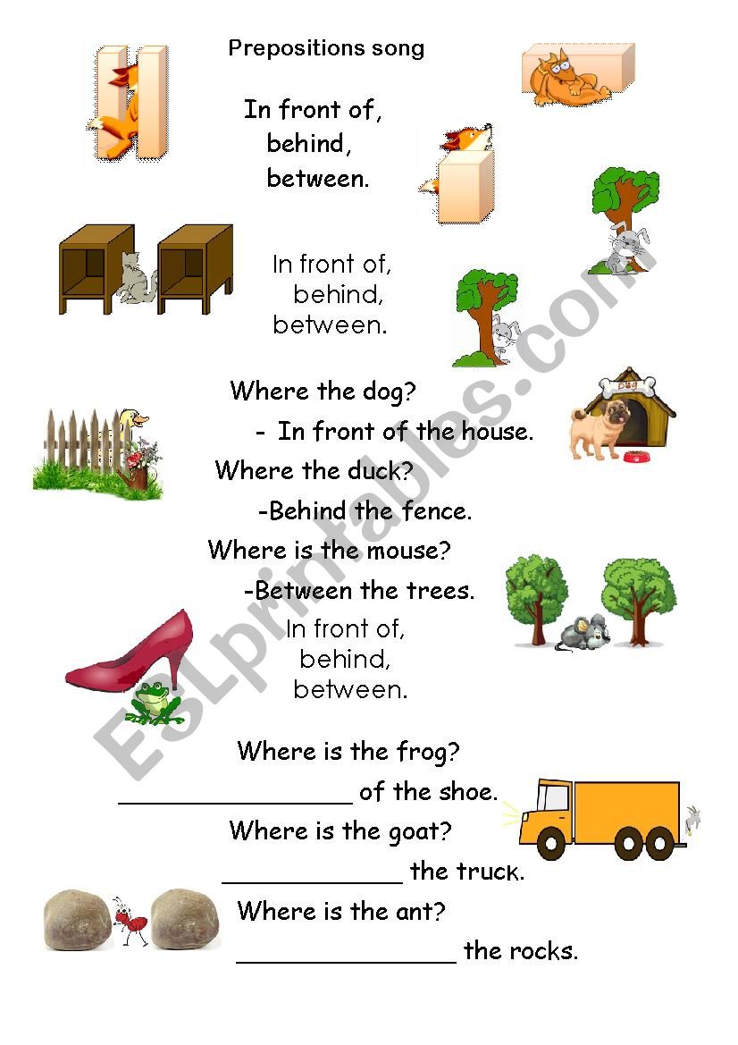 Prepositions worksheet