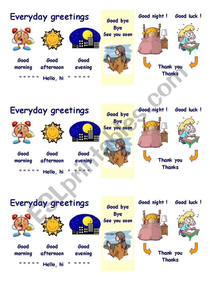 Everyday greetings worksheet