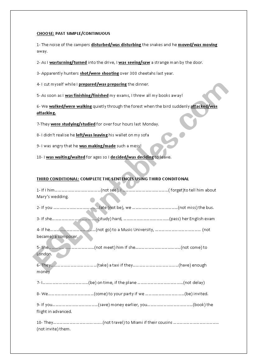 Present Perfect and Third conditional