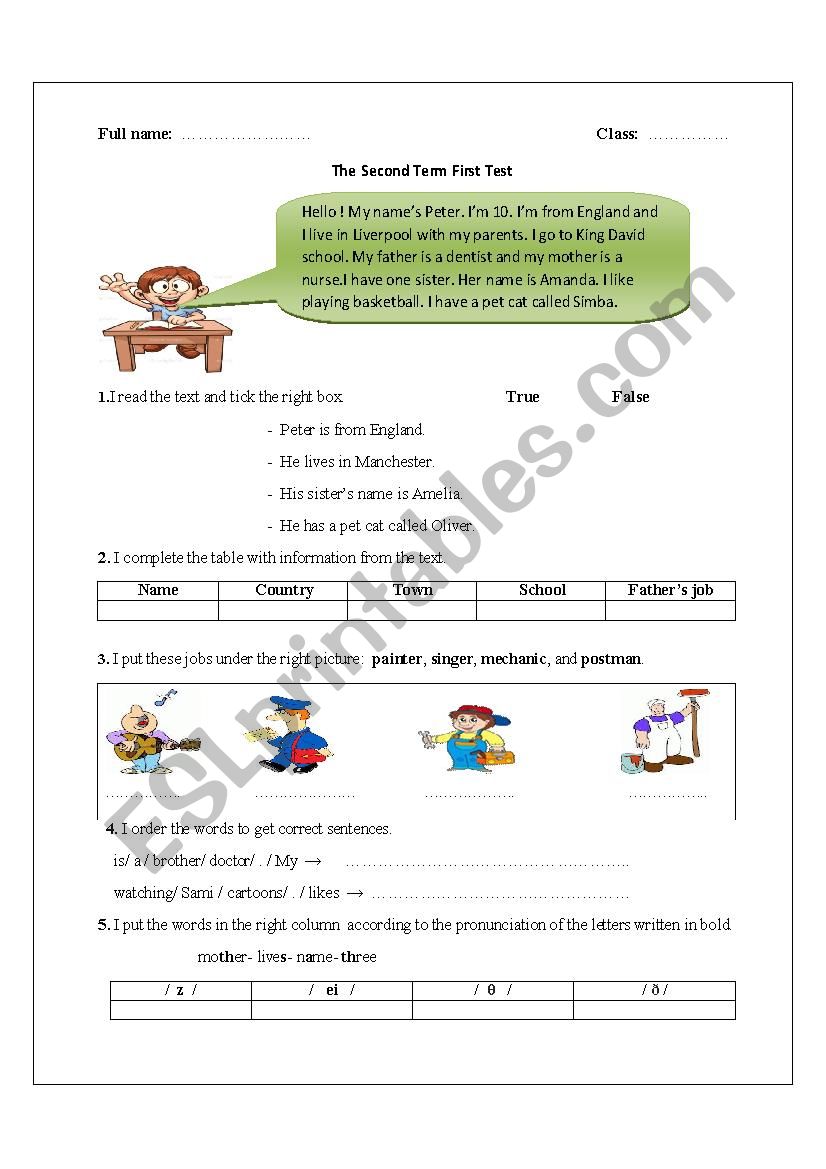 Test For Beginners worksheet