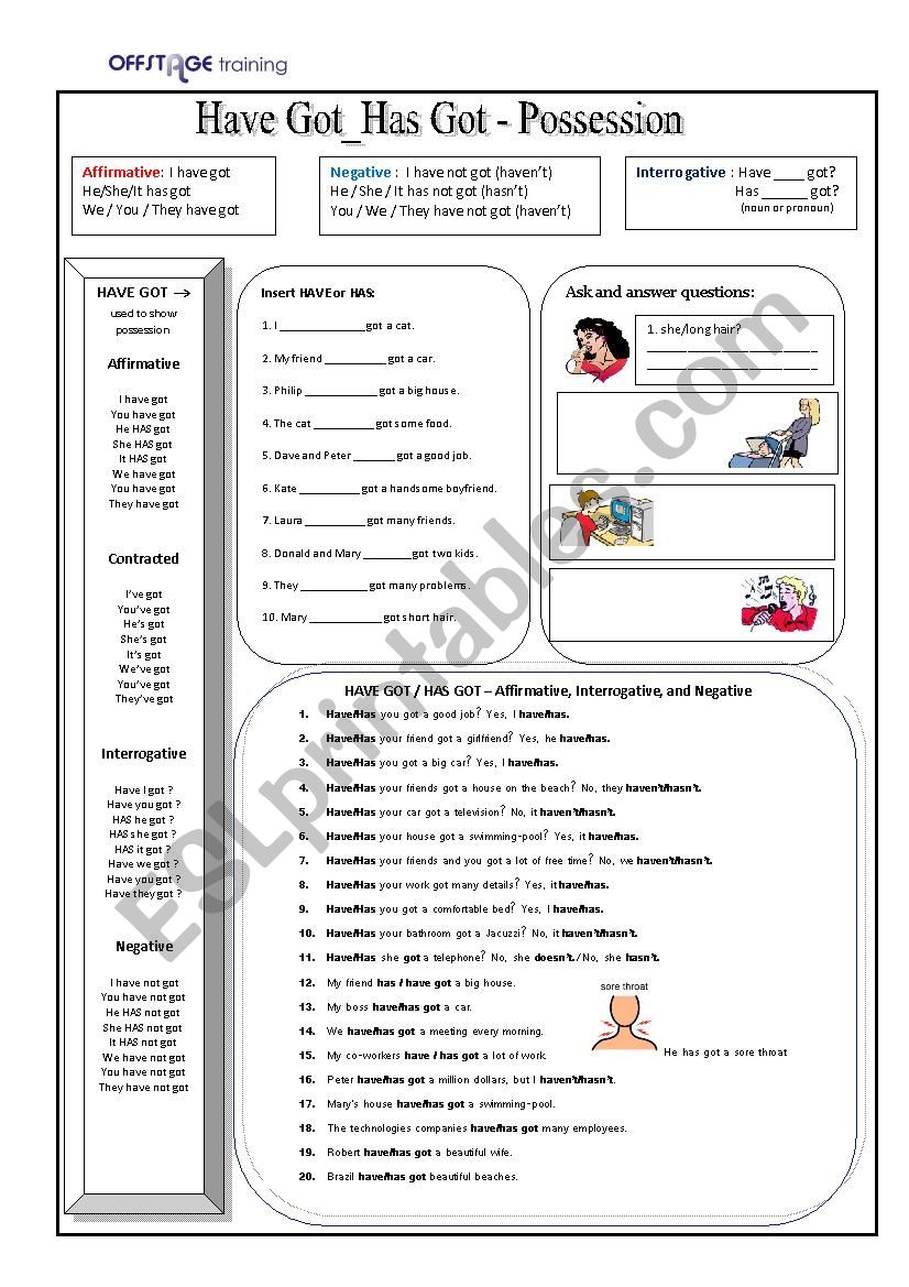 Have Got - Has Got worksheet