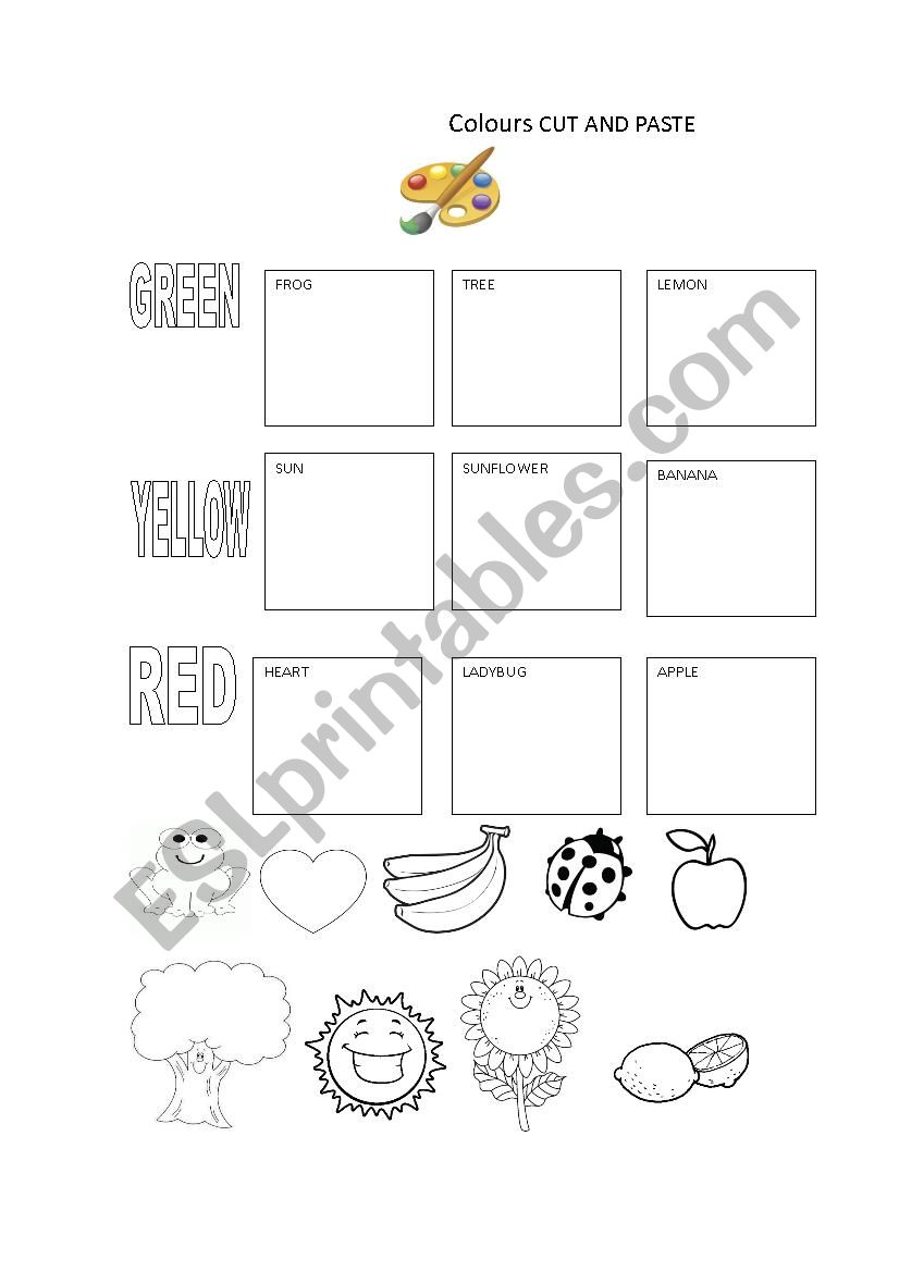 Colours worksheet