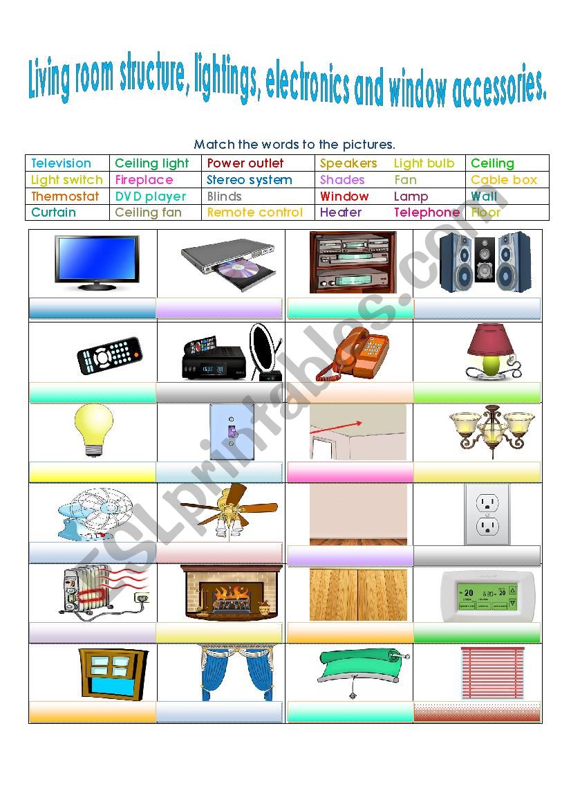 The living room part 2 ; Structure, lightning fixtures, electronics and window accessories