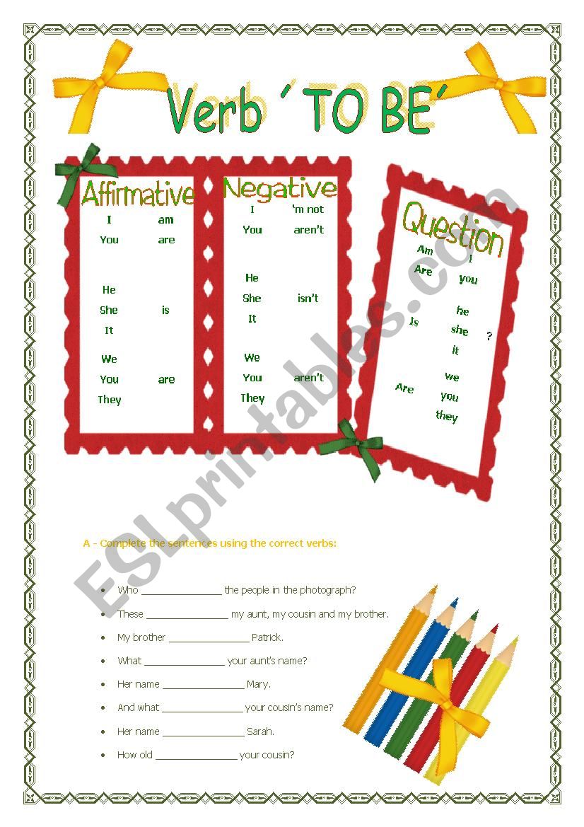 Verb To Be worksheet