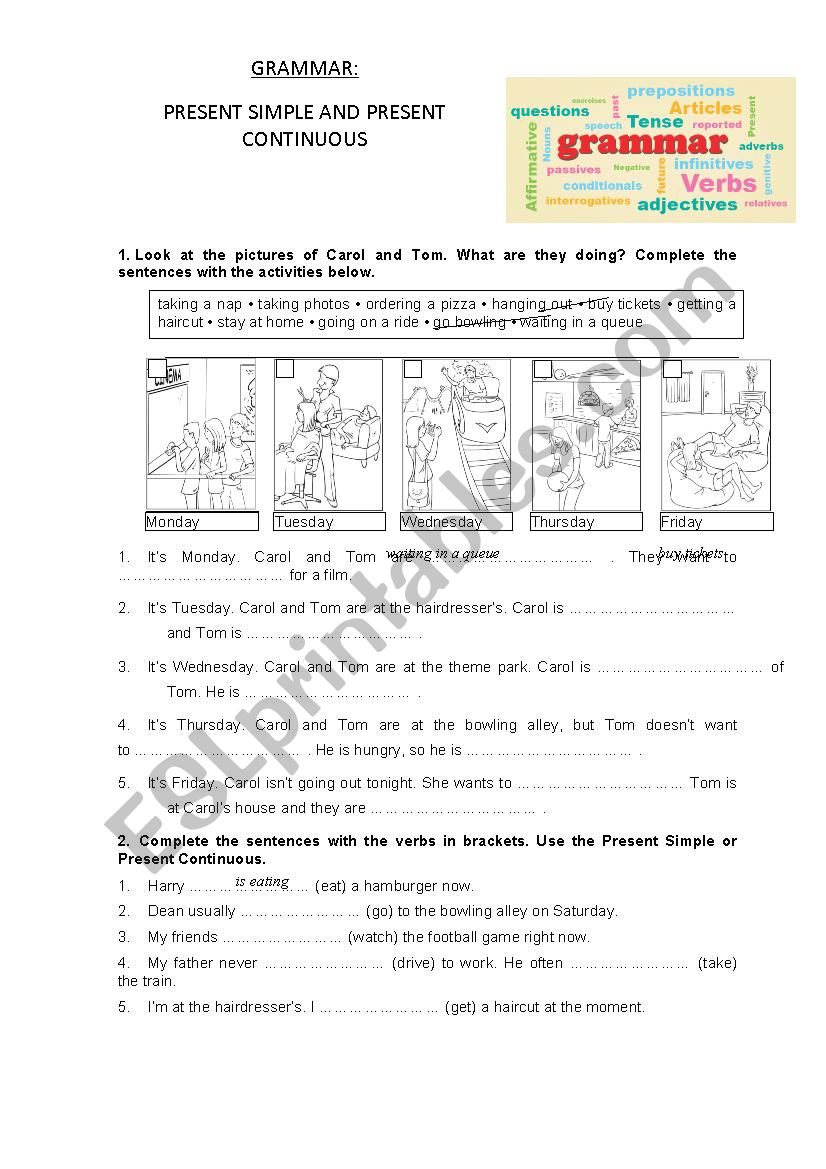 Grammar: Present Simple and Present Continuous