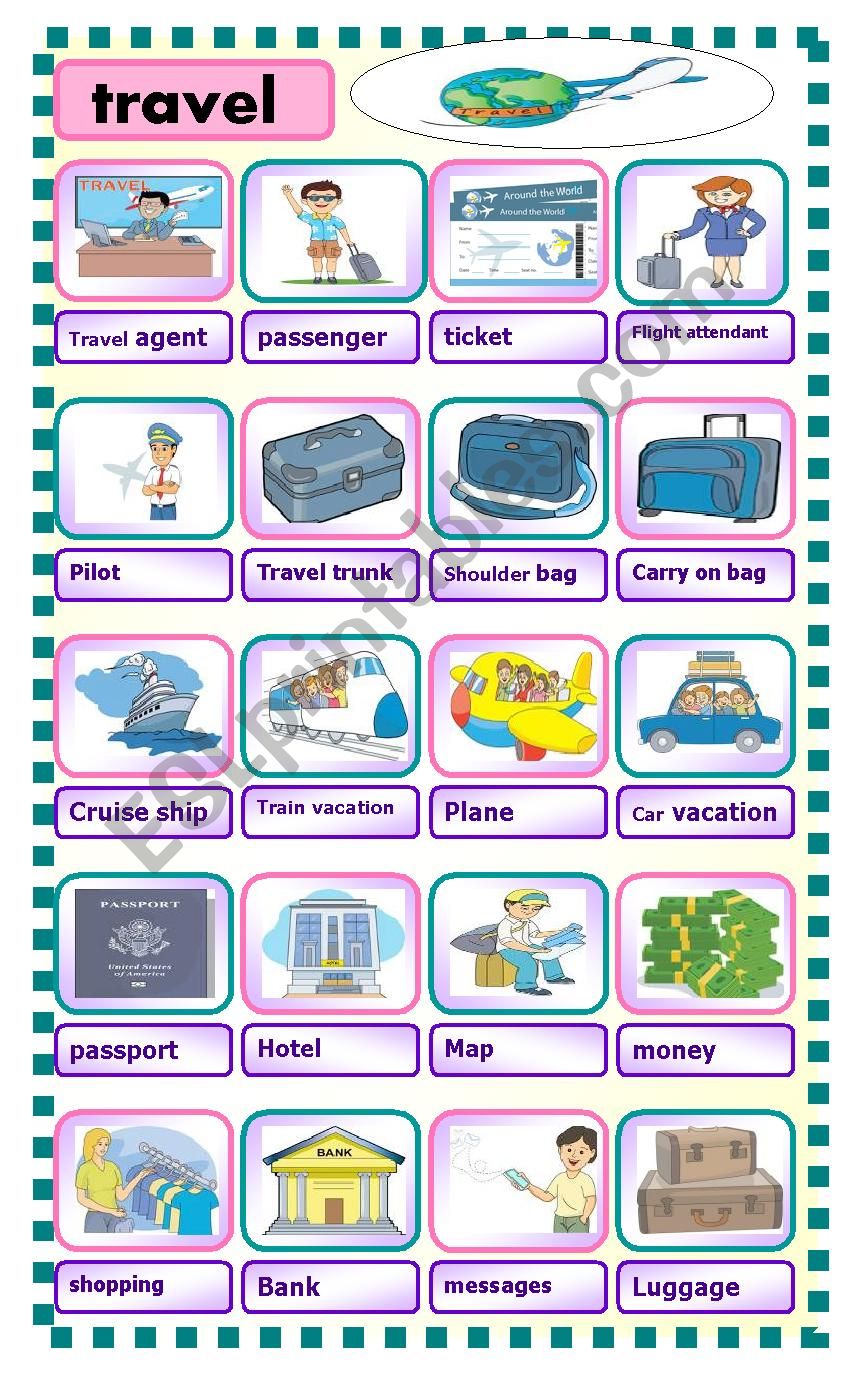 travel agency vocabulary english