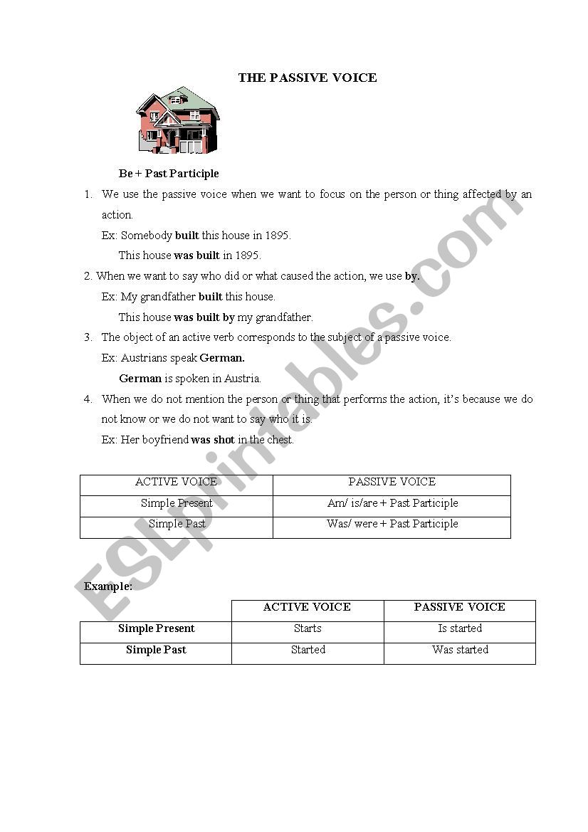 Understanding Passive Voice worksheet