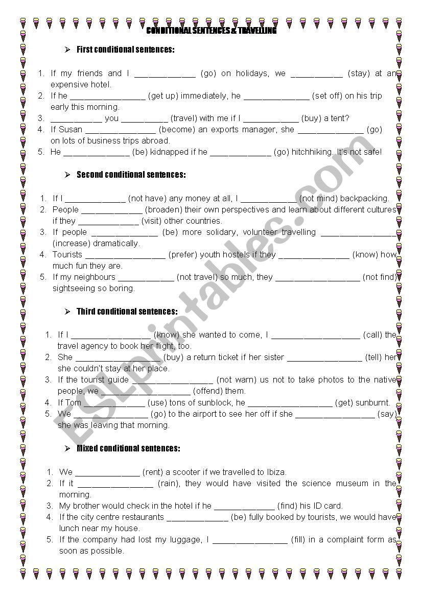conditional sentences & travelling vocabulary