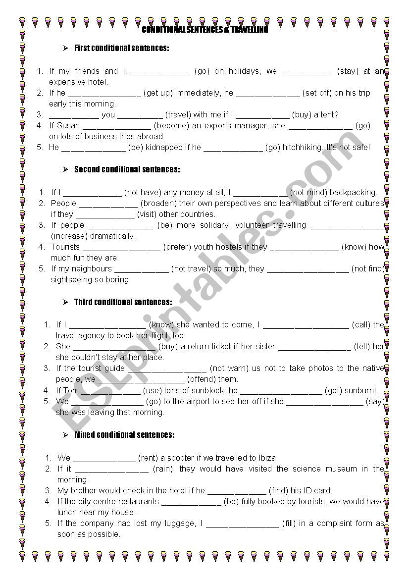 conditional sentences & travelling vocabulary