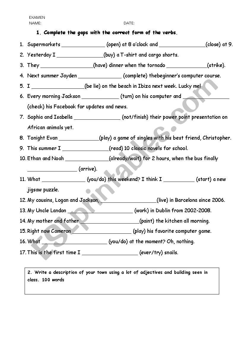 review worksheet