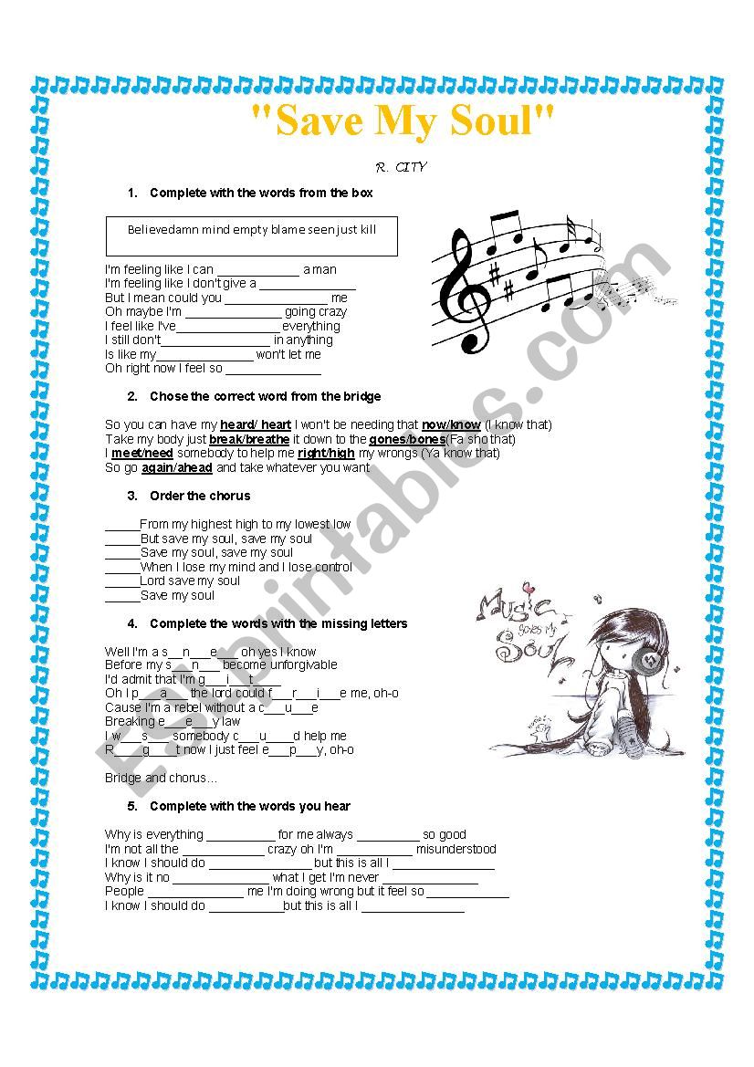 Save my Soul (R. City) worksheet