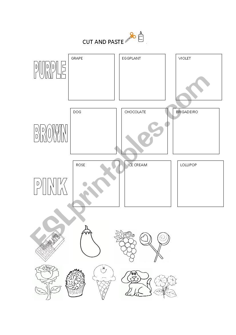 Colours worksheet